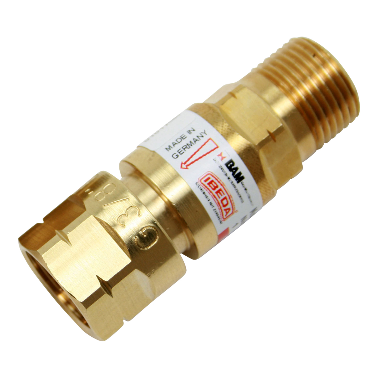 Sicherheitseinrichtung GG brennerseitig, Brenngase,  3/8" LH