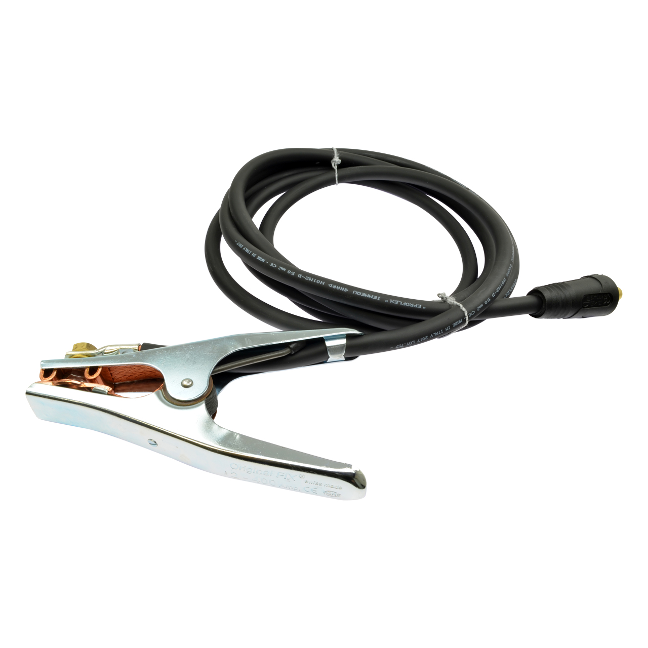 Massekabel Neopren (H01N2-D) mit FIX Klemme 400 A, 50 mm², Dorn 13 mm