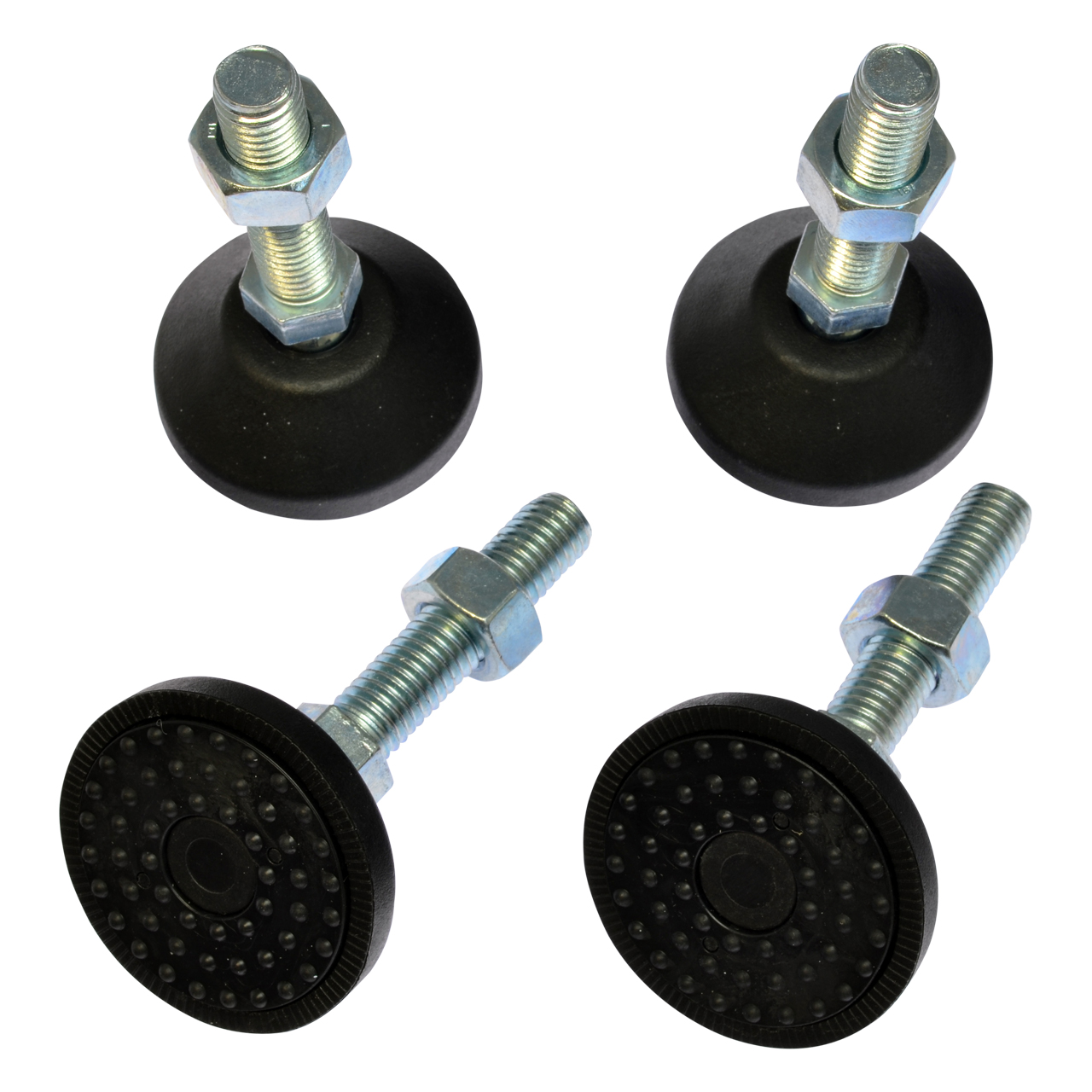 Stellfuß-Satz für SST-Schutzwände, M12 x 50/84 mm, Tellerfuß, 4 Stück/Satz