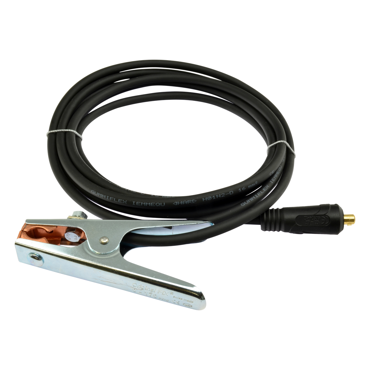 Massekabel Neopren (H01N2-D) mit FIX Klemme 160 A, 16 mm², Dorn 9 mm