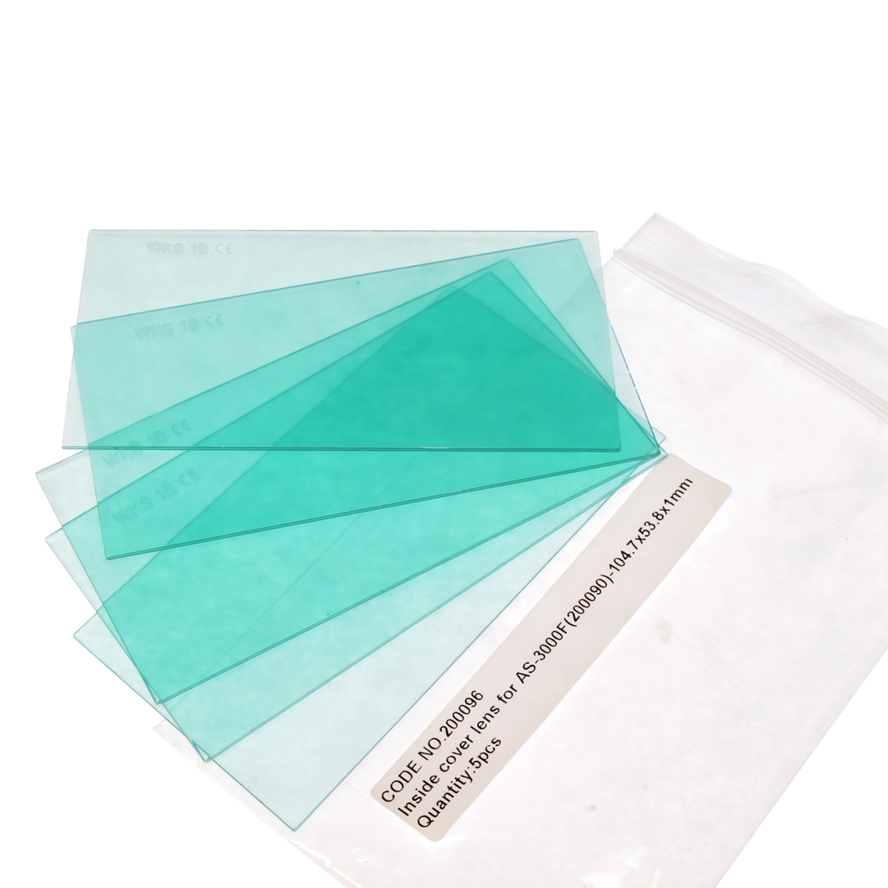 Innenscheiben für AS-3000 / AS-5000, 53,8 x 104,7 x 1 mm, Polycarbonat, Schutzfolie, 5er P