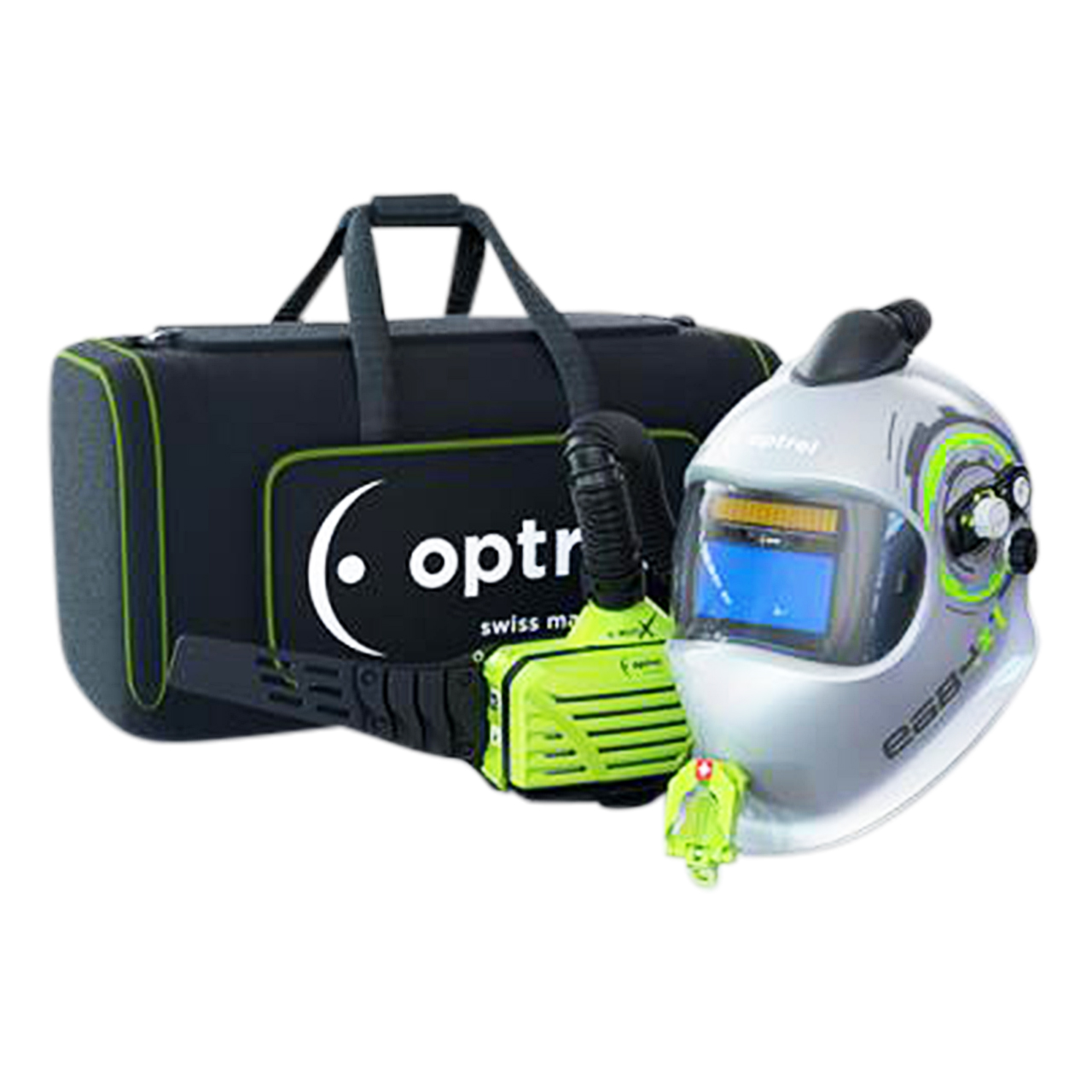 optrel® e684, silber, DIN 4/5-13, Frischlufthelm mit e3000X