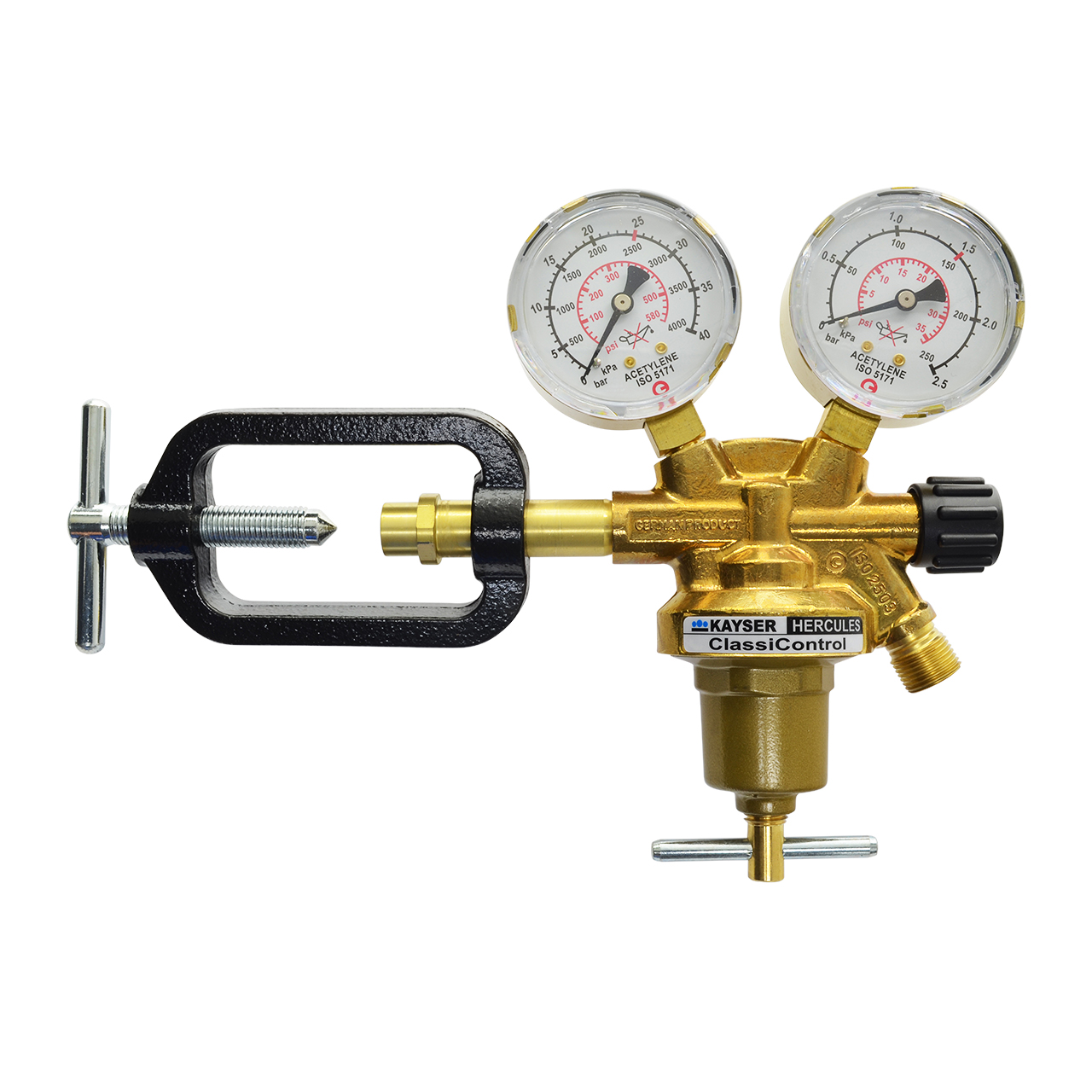 Flaschendruckminderer ClassicControl, Azetylen 2,5 bar, 0 - 1,5 bar