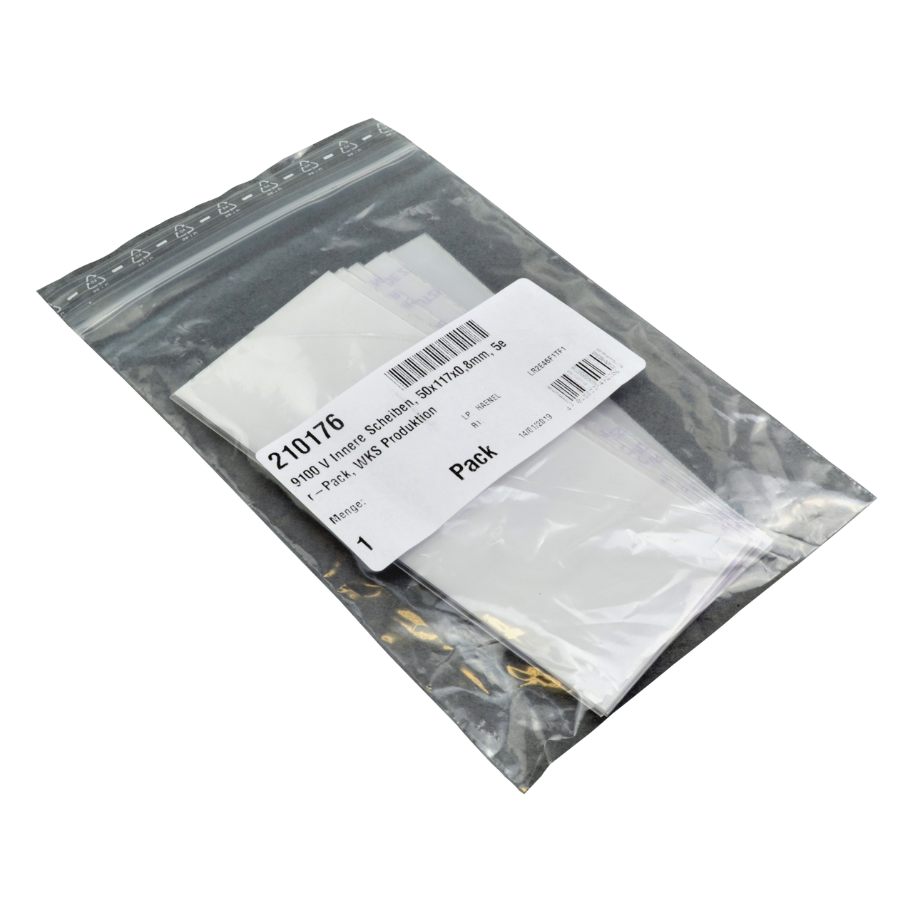 Innenscheiben für 9100 V, 50  x 117 x 0,8 mm, 5er Pack, WKS Produktion
